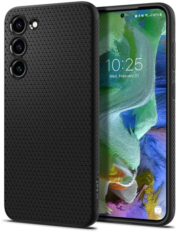 Kryt na mobil Spigen Liquid Air Black Samsung Galaxy S23+, pre Samsung Galaxy S23+, materi