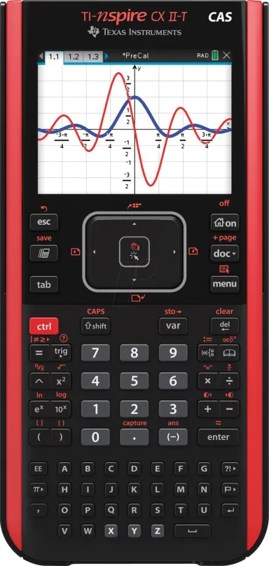 Kalkulačka TEXAS Inštrument TI-Nspire CX II-T CAS, grafická, batériové napájanie, LCD disp