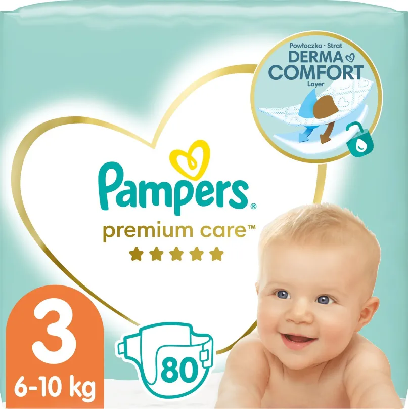 Detské plienky Pampers Premium Care JP veľ. 3 Midi (80 ks)