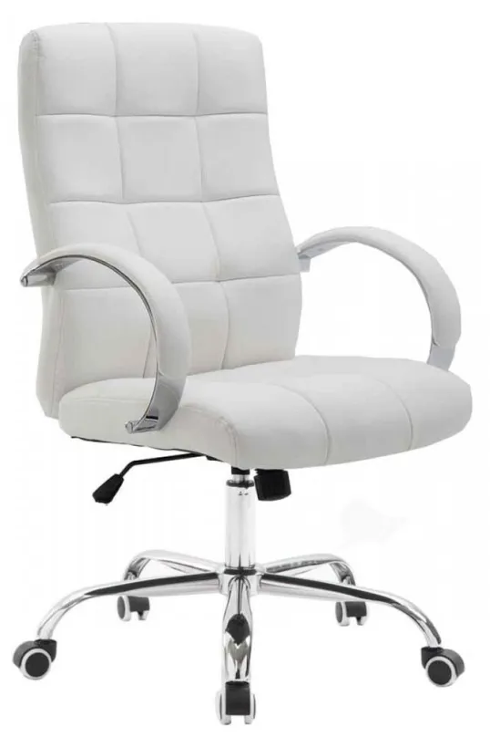 Kancelárska stolička BHM GERMANY Mikos, syntetická koža, biela