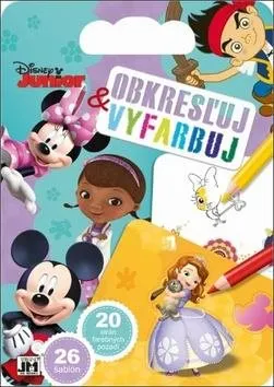 Omaľovánky Obkresli a vyfarbuj Disney Junior