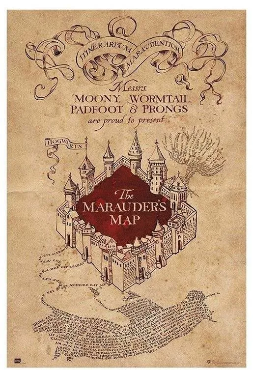 Plagát Harry Potter - The Marauders Map - plagát