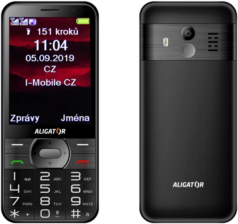 Mobilný telefón ALIGATOR A900 GPS Senior čierny