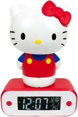 Budík Bigben Hello Kitty, digitálny, sieťové napájanie, budenie zvukovým signálom, opakova