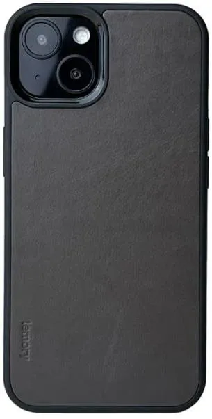 Kryt na mobil Lemory iPhone 13 kožený kryt šedá, pre Apple iPhone 13, materiál koža, pevný