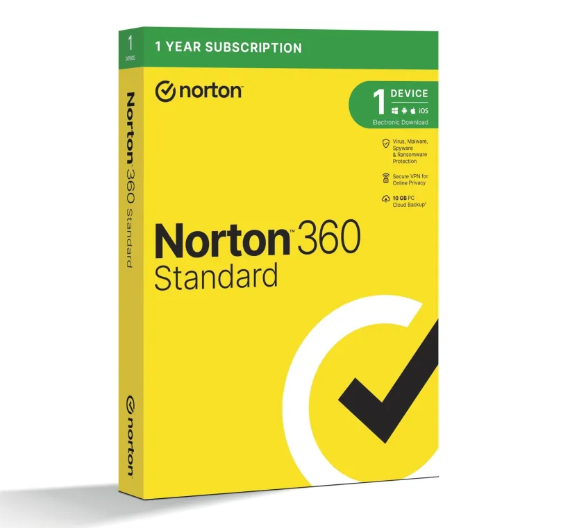Internet Security Norton 360 Standard 10GB, VPN, 1 užívateľ, 1 zariadenie, 12 mesiacov (elektronická licencia)