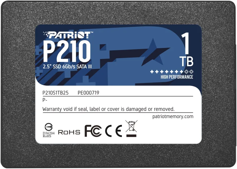 SSD disk Patriot P210 1TB, 2.5", SATA III, QLC (Quad-Level Cell), rýchlosť čítania 52