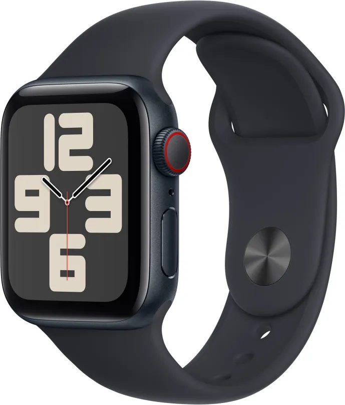 Chytré hodinky Apple Watch SE Cellular 40mm Temne atramentový hliník s temne atramentovým športovým remienkom - S/M