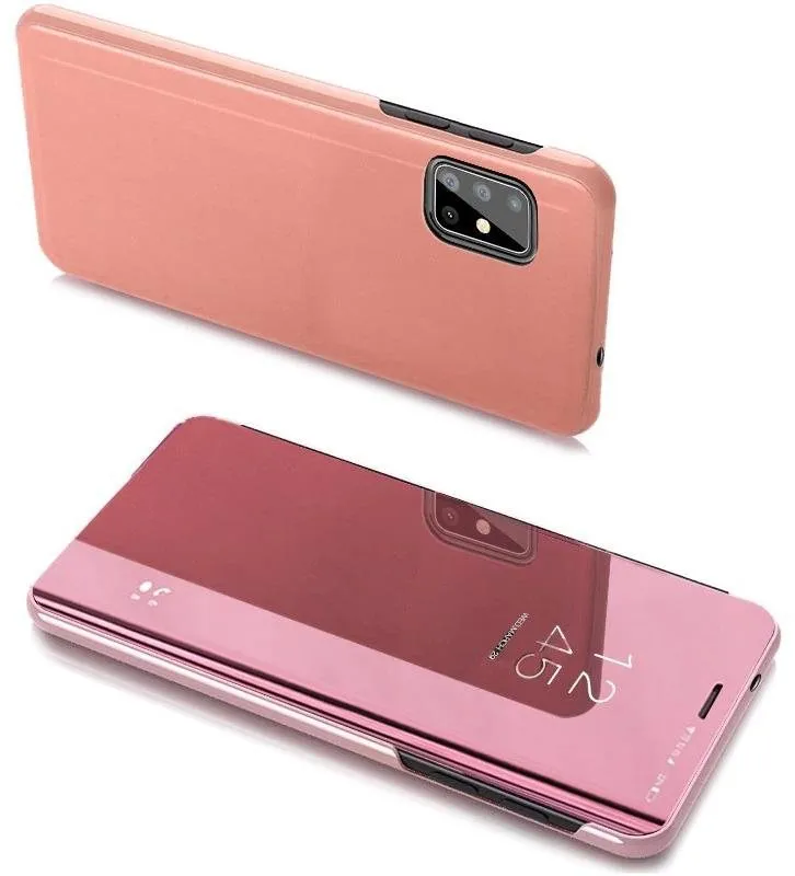 Puzdro na mobil Clear View knižkové puzdro na Samsung Galaxy A20s, ružové