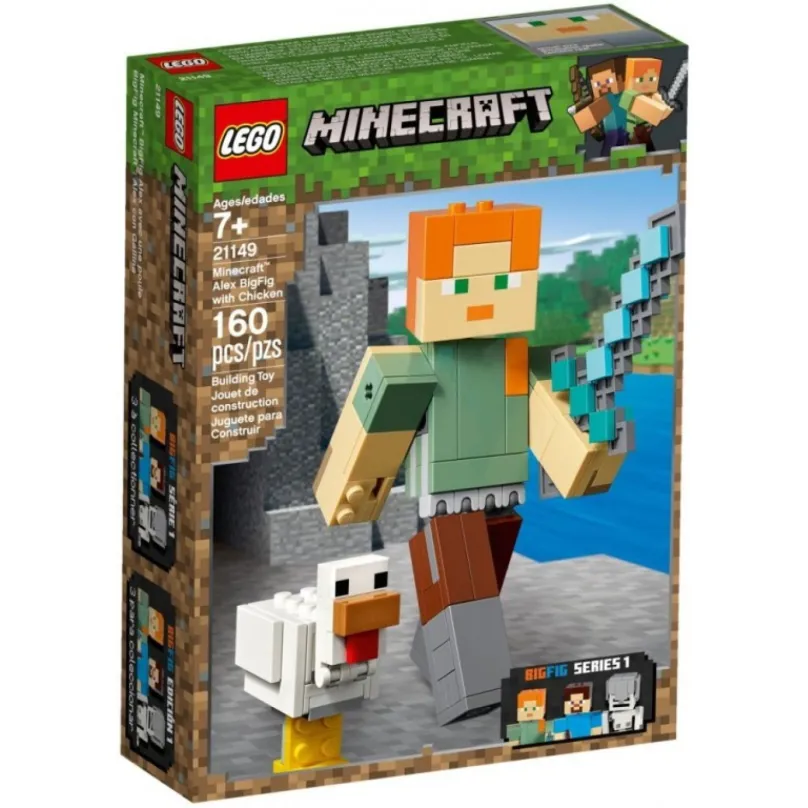 Stavebnice LEGO Minecraft 21149 Minecraft veľká figúrka: Alex s kuraťom