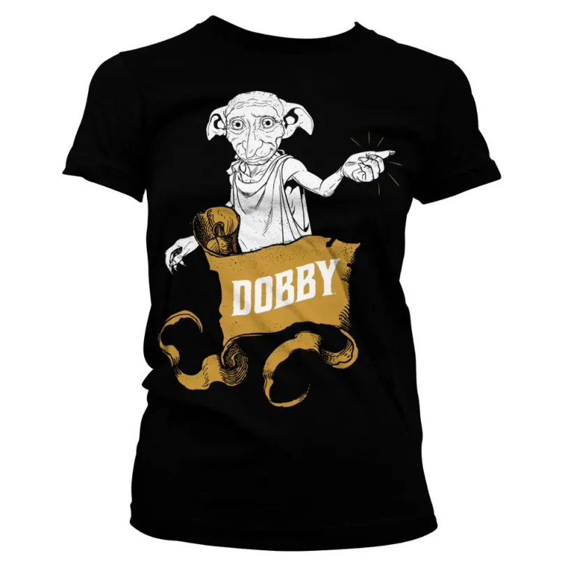 Dámske tričko Harry Potter - domáci škriatok Dobby, čierne