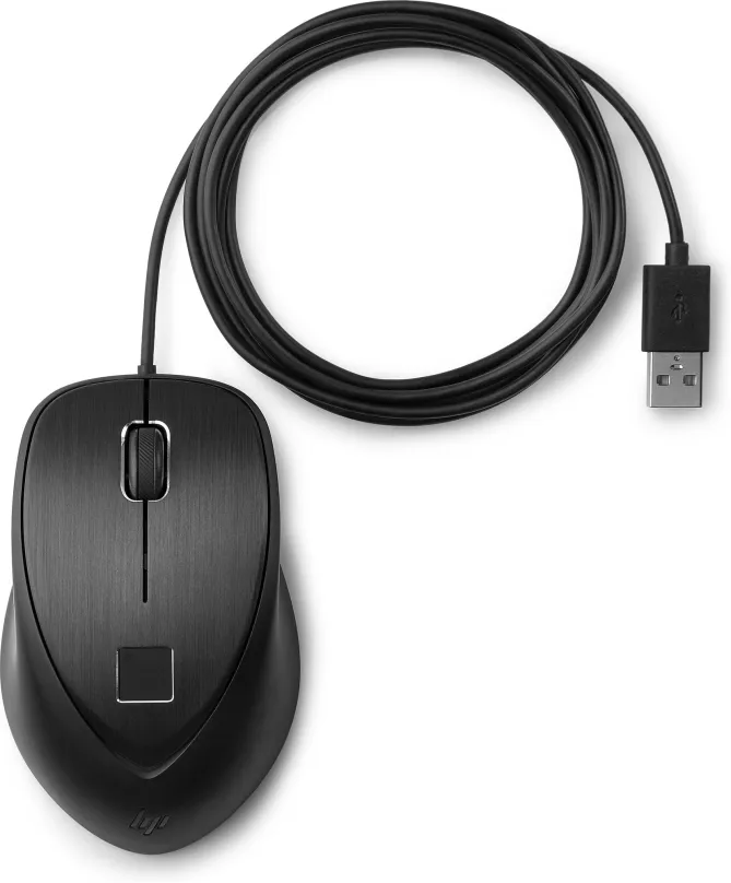 Myš HP USB Fingerprint Mouse, drôtová, BlueTrack, 1200DPI, 3 tlačidlá, čítačka odtlačkov p