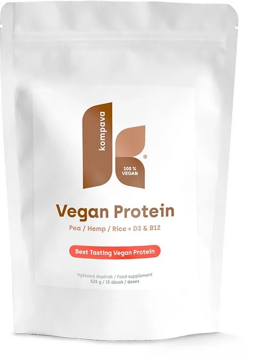 Proteín Kompava Vegan Proteín, 525 g, čokoláda-pomaranč
