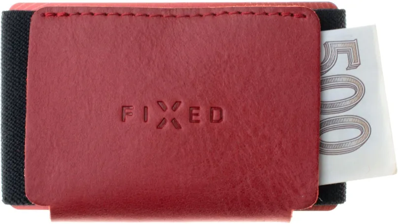 Peňaženka FIXED Tiny Wallet z pravej hovädzej kože červená
