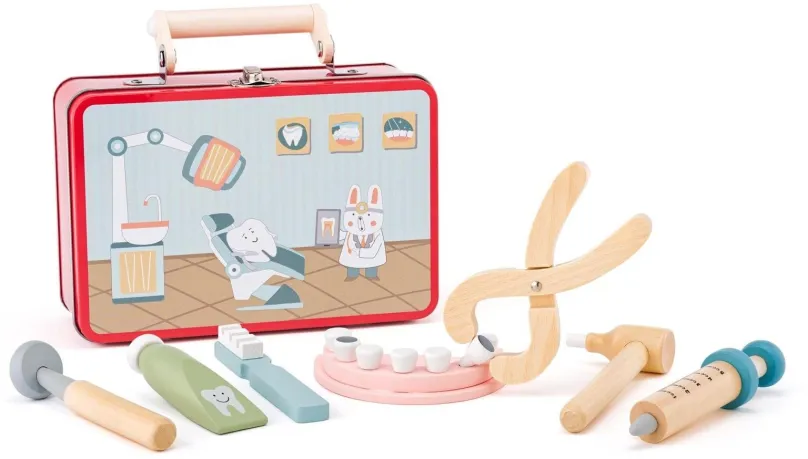 Doktorandský kufrík pre deti Woody Zubársky kufrík s príslušenstvom