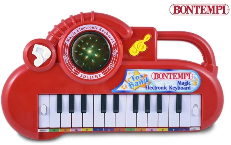 Detské klávesy Bontempi Elektronické klávesy so svetelnými efektmi červené