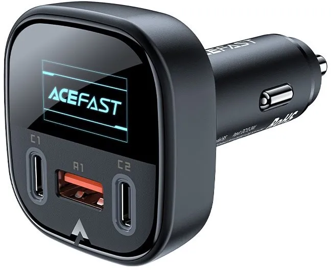 Nabíjačka do auta ACEFAST Ultimate Car Charger (2x USB-C + USB-A) 100W OLED Display Black