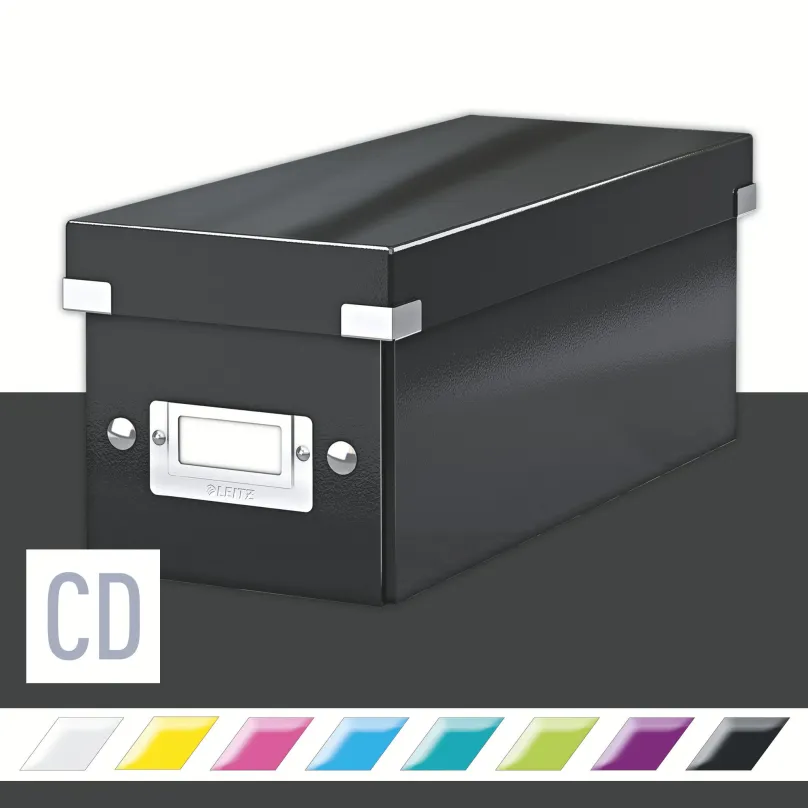 Archivačná krabica LEITZ WOW Click & Store CD 14.3 x 13.6 x 35.2 cm, čierna