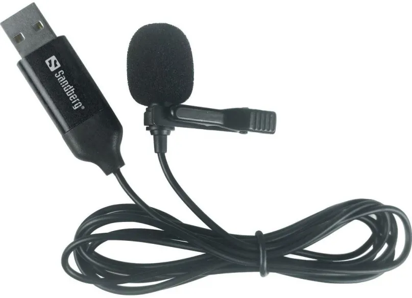 Mikrofón Sandberg streamovací USB mikrofón s klipom na pripnutie