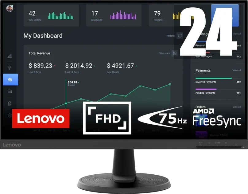 LCD monitor 23.8" Lenovo D24-40