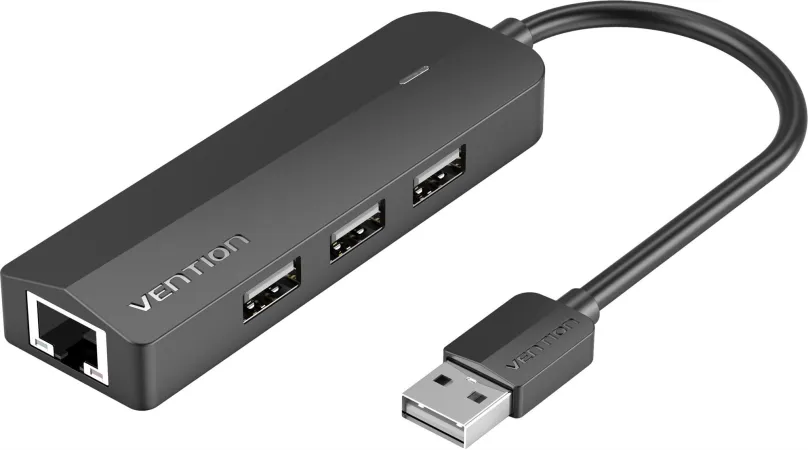 Replikátor portov Vention 3-Port USB 2.0 Hub with 100Mbps Ethernet Adapter 0.15M Black