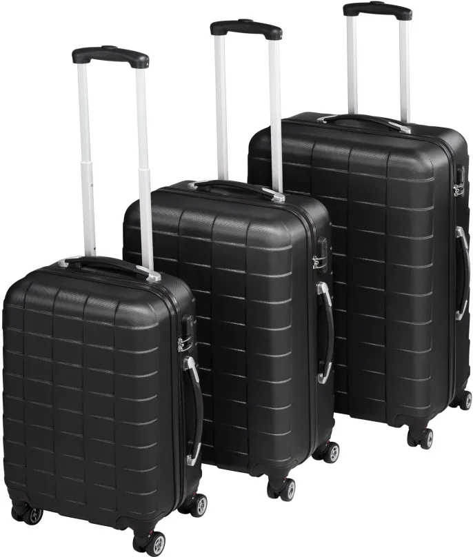 Súprava kufrov 3 Cestovné kufre na kolieskach čiernej