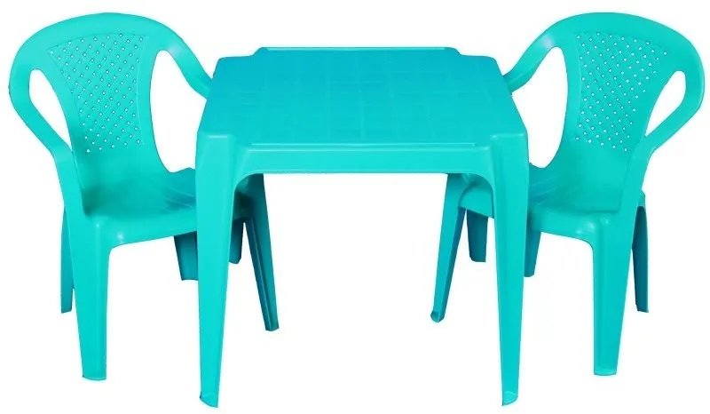 Detský nábytok IPAE - sada zelená 2 stoličky a stolček