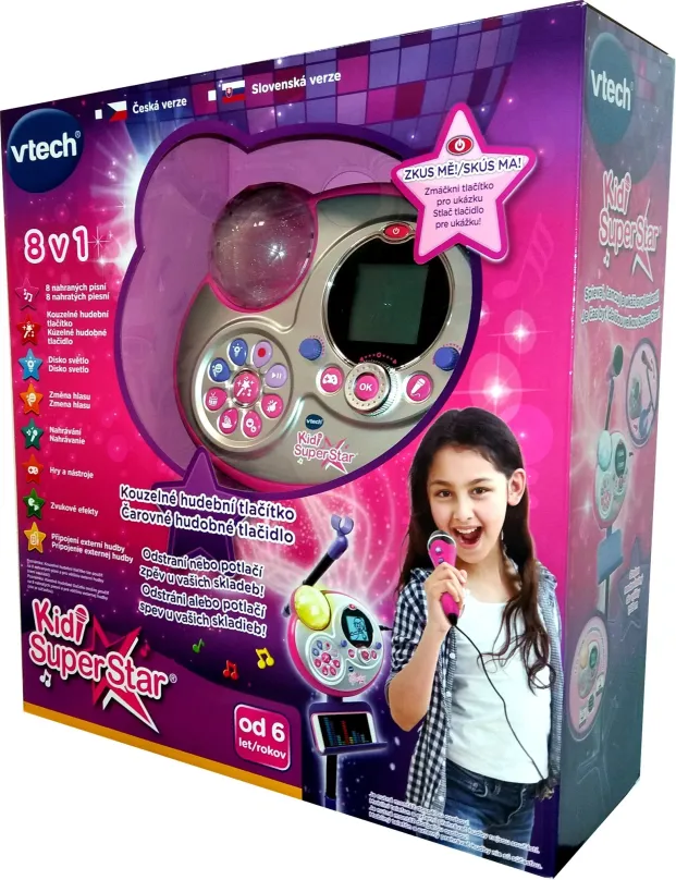 Detský mikrofón Kidi Super Star - ružová CZ verzia