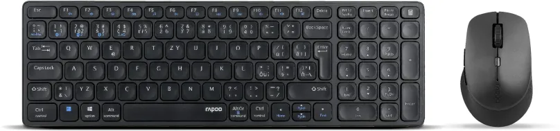 Set klávesnice a myši Rapoo 9700M, šedý - CZ/SK