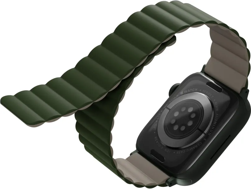 Remienok Uniq Revix Reversible Magnetic remienok pre Apple Watch 45/44/42MM zelený/béžový