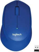 Myš Logitech Wireless Mouse M330 Silent Plus, modrá, bezdrôtová, optická, 1000DPI, 3 tlačí