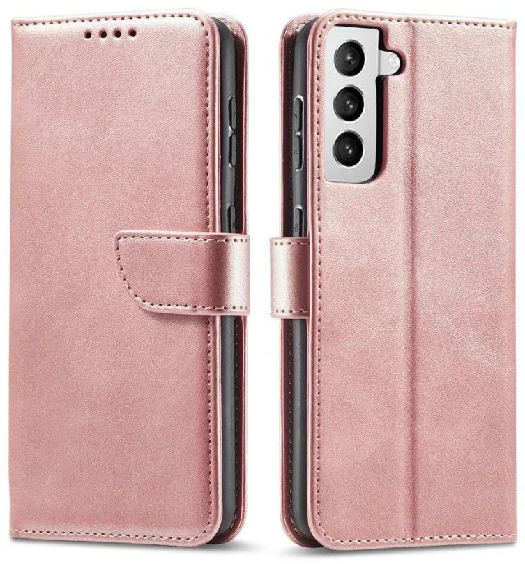 Puzdro na mobil Magnet knižkové kožené puzdro na Samsung Galaxy S22 Ultra, ružové