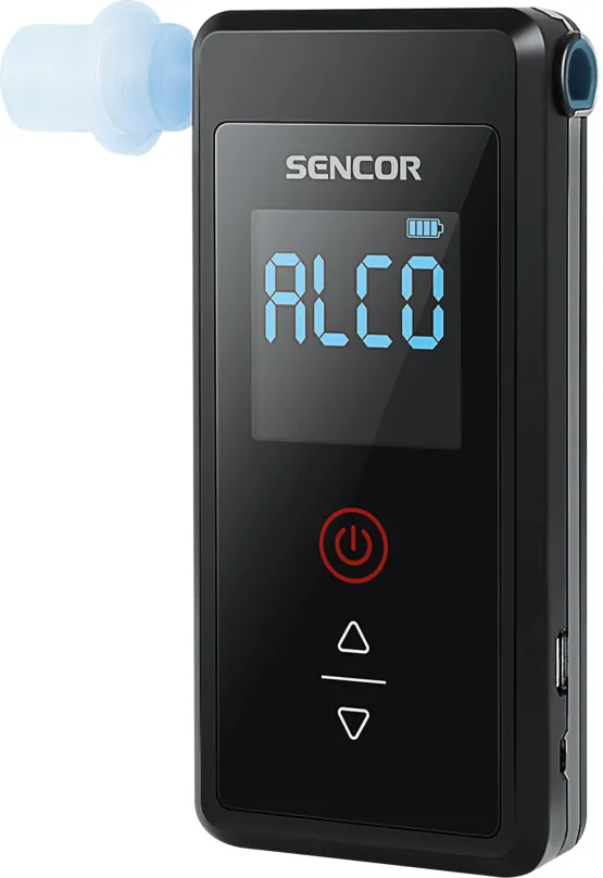 Alkohol tester Sencor SCA BA50FC, s elektrochemickým senzorom, rozsah merania 0-4 ‰, presn