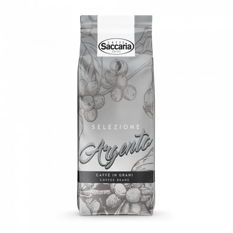 Káva Saccaria caffé Argento 1 Kg zrnková, zrnková, zmes kávových odrôd, pôvod Južný Amer