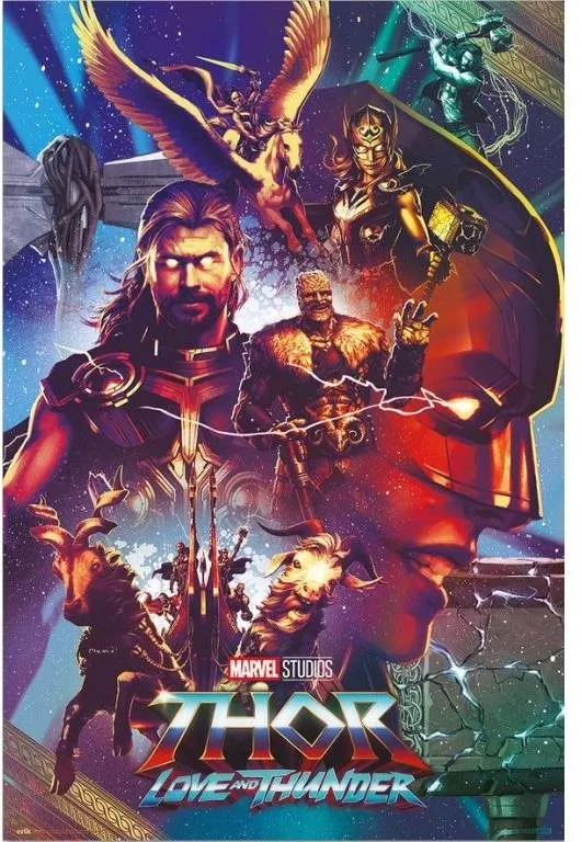 Plagát Marvel - Thor - Logo And Thunder - plagát