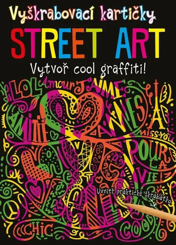 Vyškrabávacie obrázky Vyškrabávacie kartičky STREET ART: Vytvor kúzelné obrázky! + škrabadlo