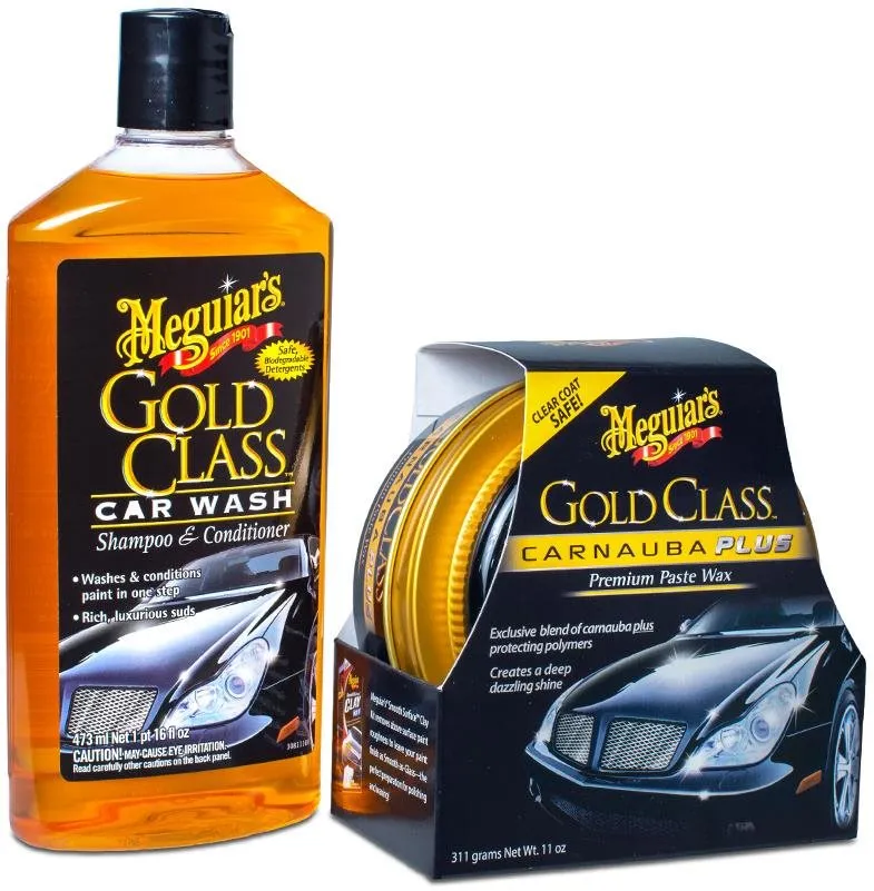 Sada autokozmetiky Meguiar's Gold Class Wash & Wax Kit - základná sada autokozmetiky na umývanie a ochranu laku