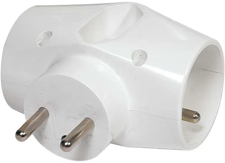 Rozbočovač EMOS Rozbočovacia zásuvka 2x guľatá + 1x plochá, biela