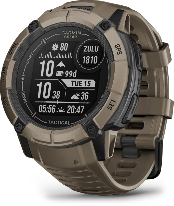 Chytré hodinky Garmin Instinct 2X Solar Tactical Edition Coyote Tan, pre mužov aj ženy,