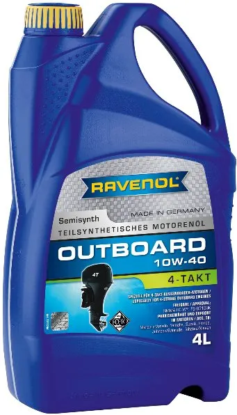 Motorový olej RAVENOL Outboardoel 4T SAE 10W-40; 4 L, 10W-40, polosyntetický, CZ distribúc