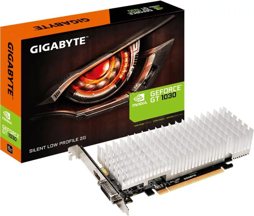 Grafická karta GIGABYTE GeForce GT 1030 Silent Low Profile 2G, 2 GB GDDR5 (6008 MHz), NVI
