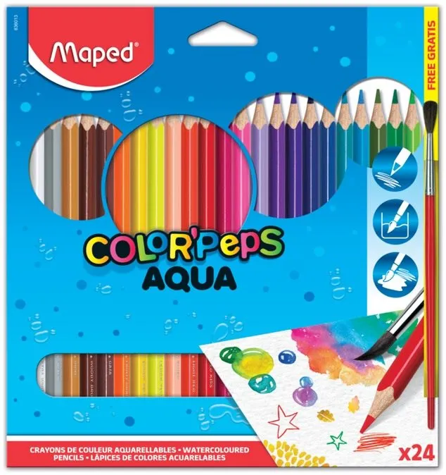 Pastelky MAPED Color Peps Aqua, 24 farieb
