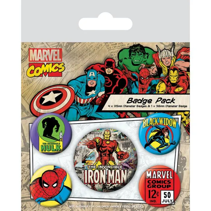 Súprava placiek Marvel Comics - Iron Man, 5 ks