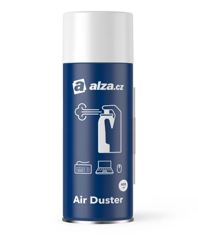 Stlačený plyn Alza Air Duster 400 ml, stlačený vzduch na čistenie elektroniky a vyfúkavaný
