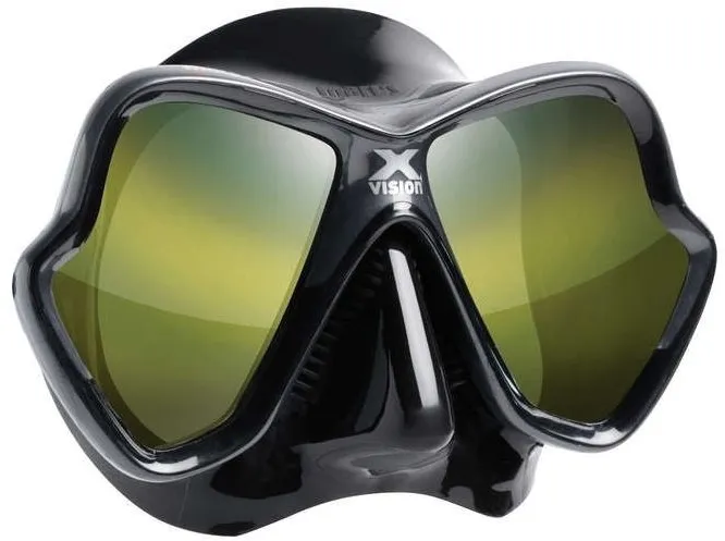 Potápačské okuliare Mares X-Vision Ultra Liquidskin, čierny silikón, čierny rámček, zrkadlové sklá