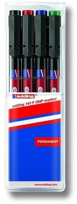 Popisovač EDDING 141 F OHP pen, súprava 4 farieb