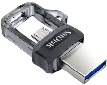 Flash disk SanDisk Ultra Dual USB Drive m3.0 256 GB, 256 GB - USB 3.2 Gen 1 (USB 3.0), kon
