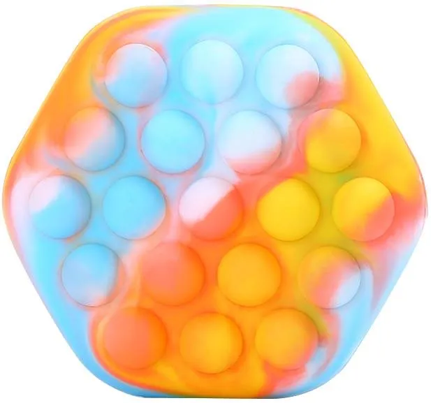Pop it Elpinio Pop IT 3D hexagon ombre modrá, zmyslová hračka, pomáha uľaviť od stresu