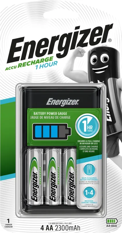 Nabíjačka a náhradné batérie Energizer 1 hodinová nabíjačka + 4AA Extreme 2300 mAh