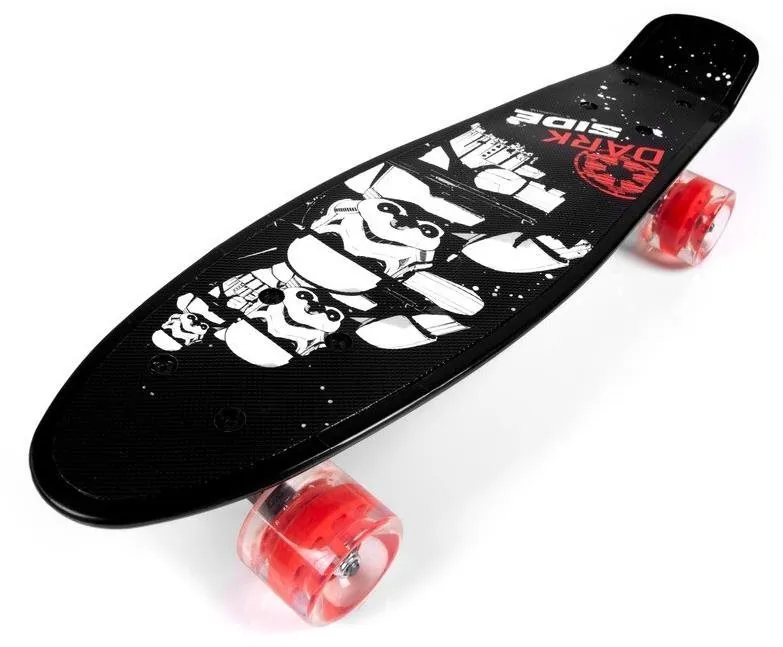 Skateboard Siva Star Wars, s rozmermi dosky 55 x 14,5 cm, ložiská ABEC 7, tvrdosť koliesok